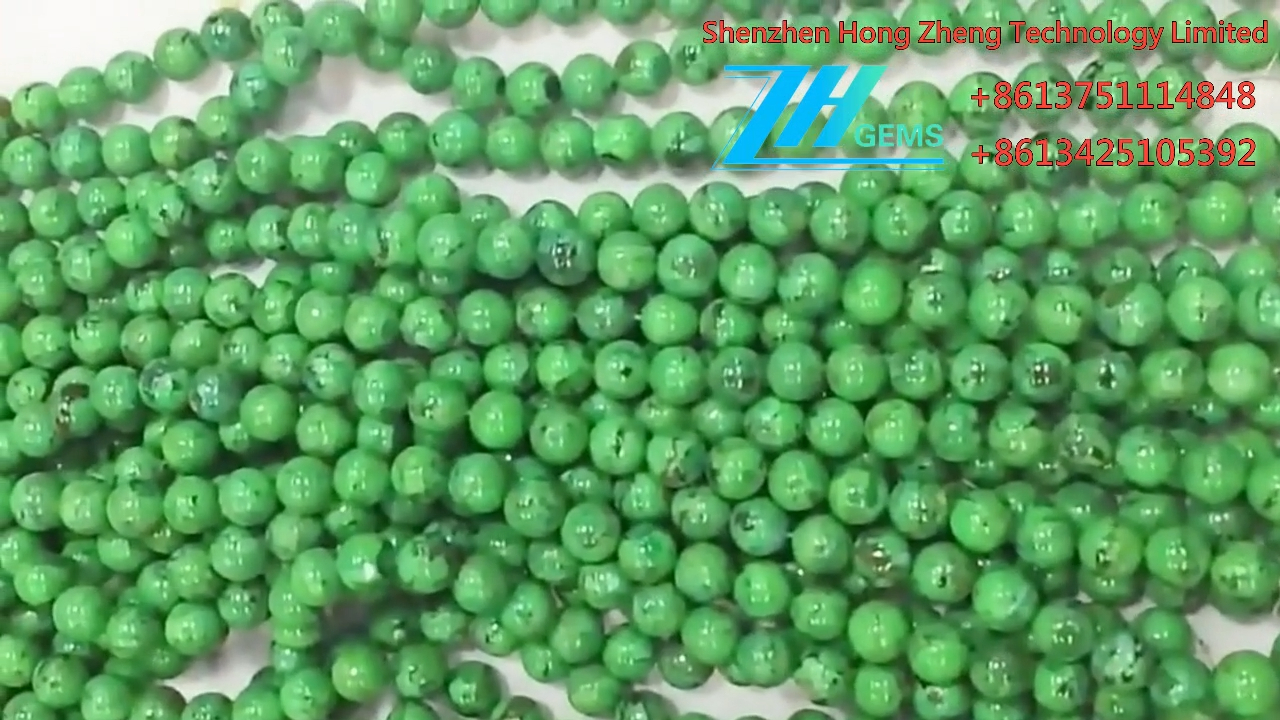 Populär naturlig turkos ädelsten runda pärlor komprimerade Turkos Naturlig grov ljus labradoritgrön Gems Beads 12