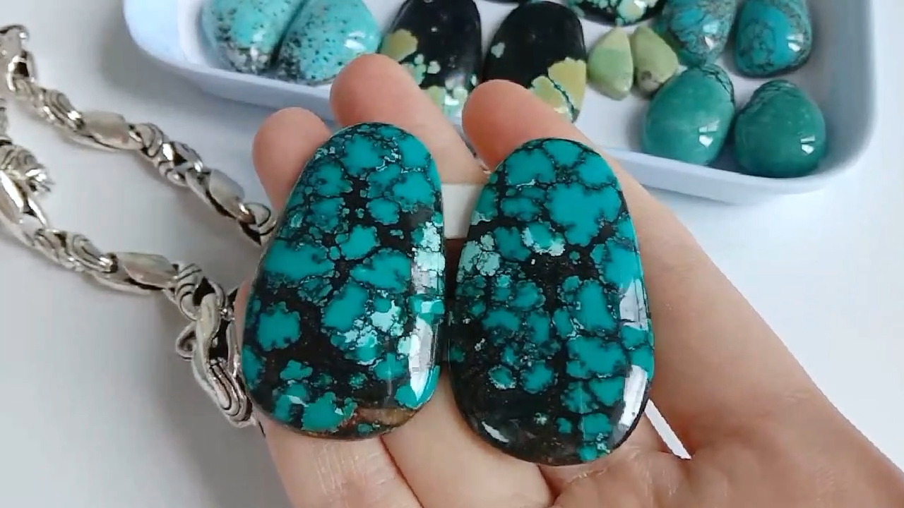 Top Grade Natural Turquoise Pair Loose Natural Gemstone Earring 15