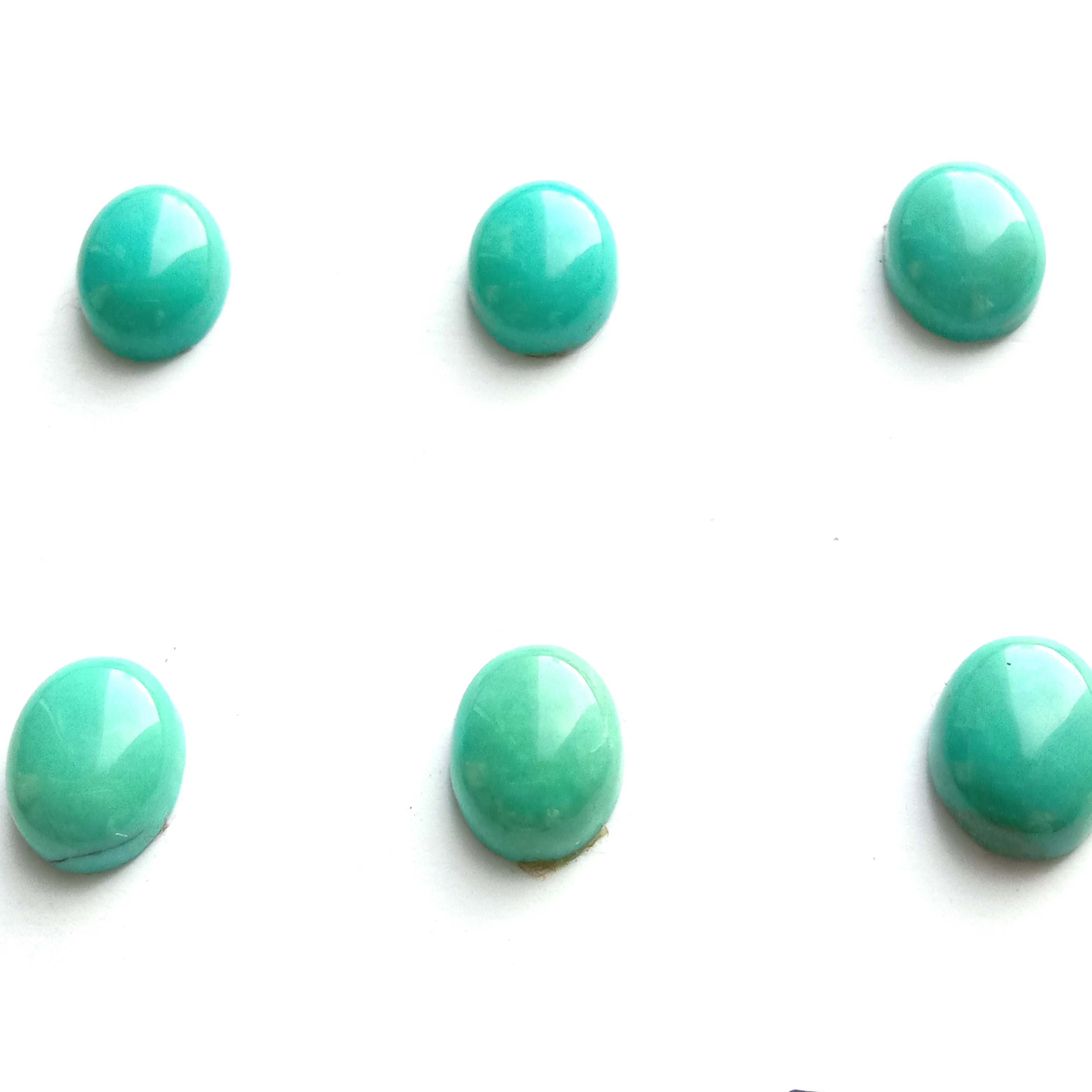 AAA Grade Blue Natural Turquoise 9x7 mm Oval Cabochons 15