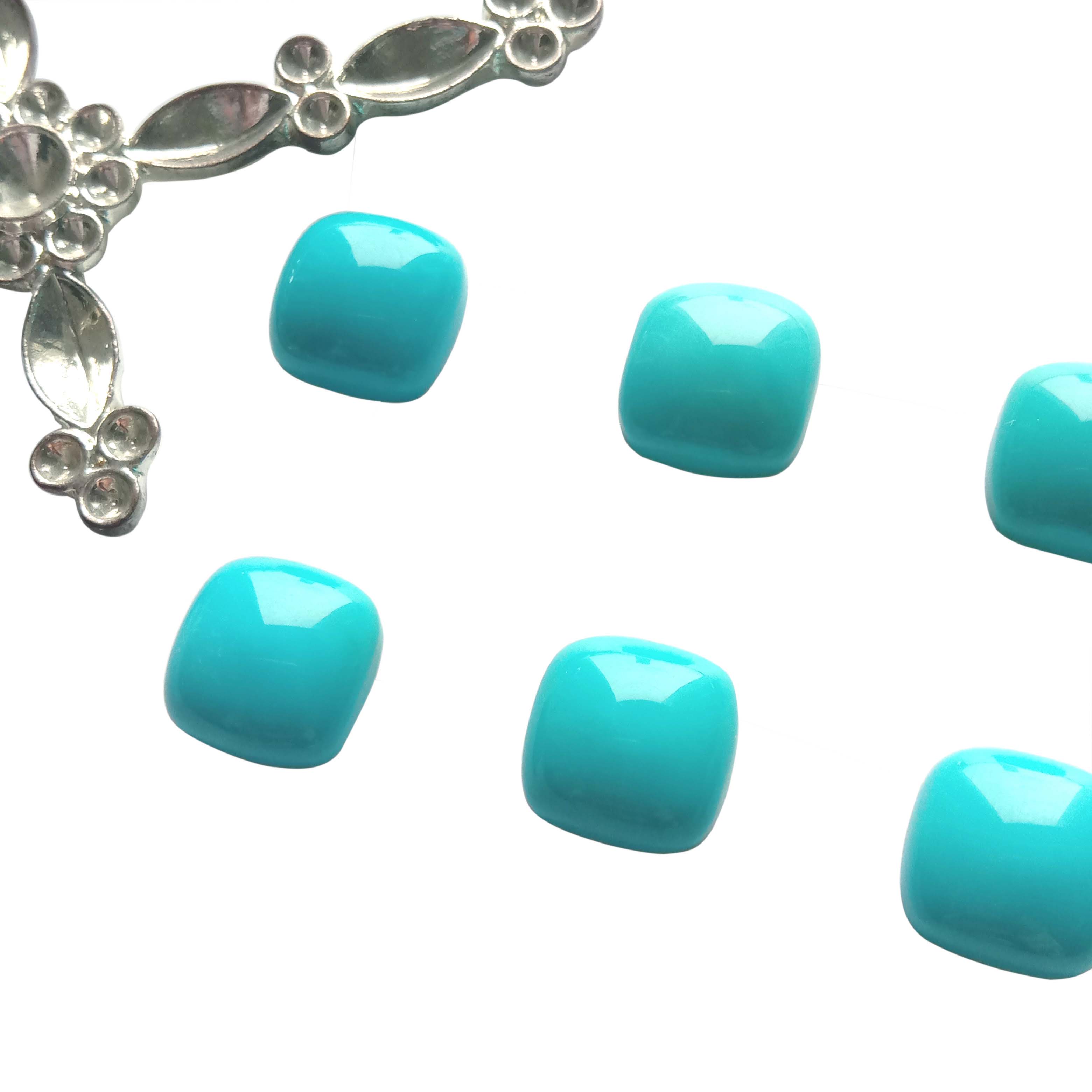 Turquare Square cab Smooth 10mm Tiny Cab Super Quality gem for Jewellery 15