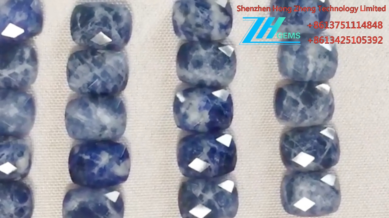 Faceted Square Sodalite Cabochon Jewelry Ime akụrụngwa 8