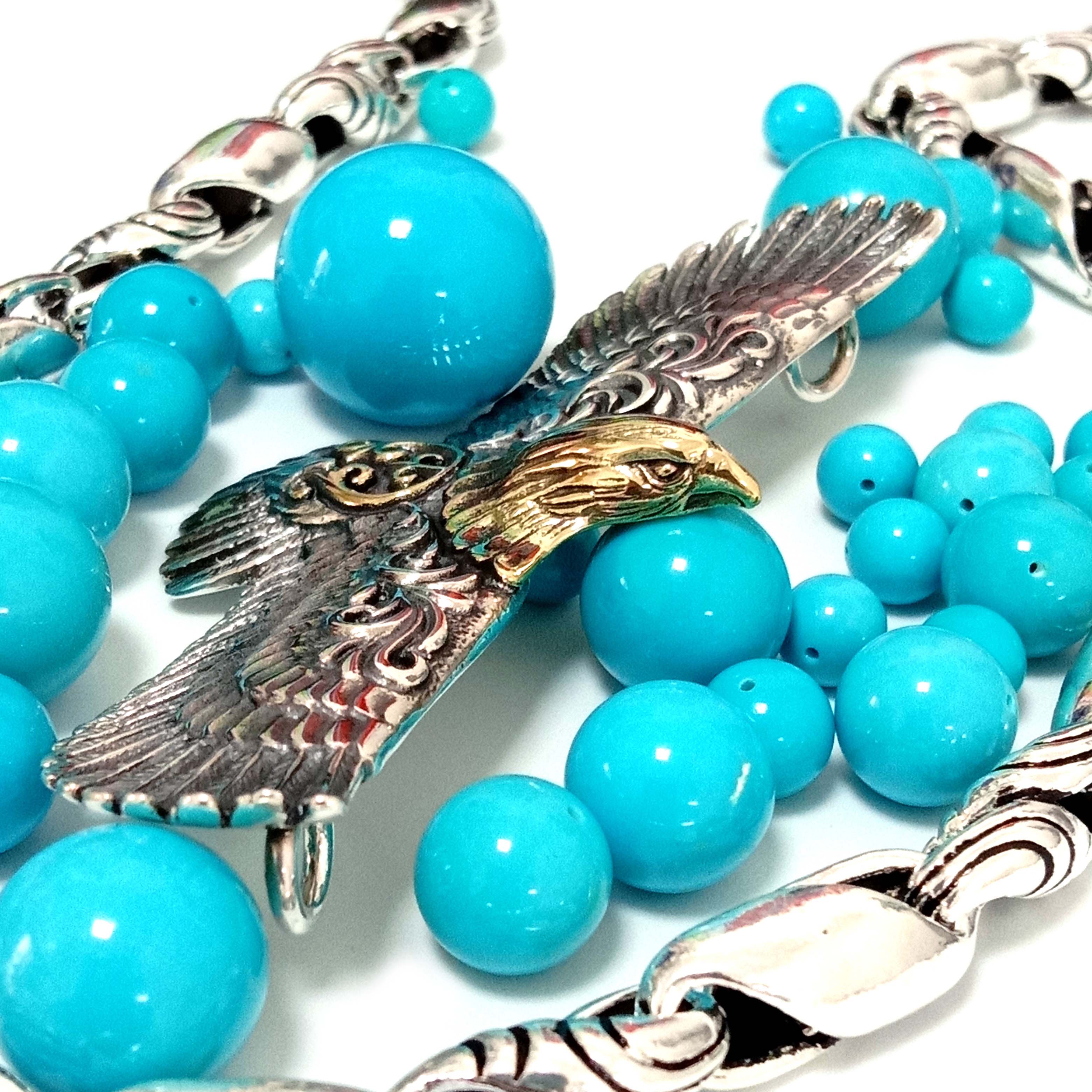 Blue Turquoise Loose Smooth Round Beads 6-17mm 18