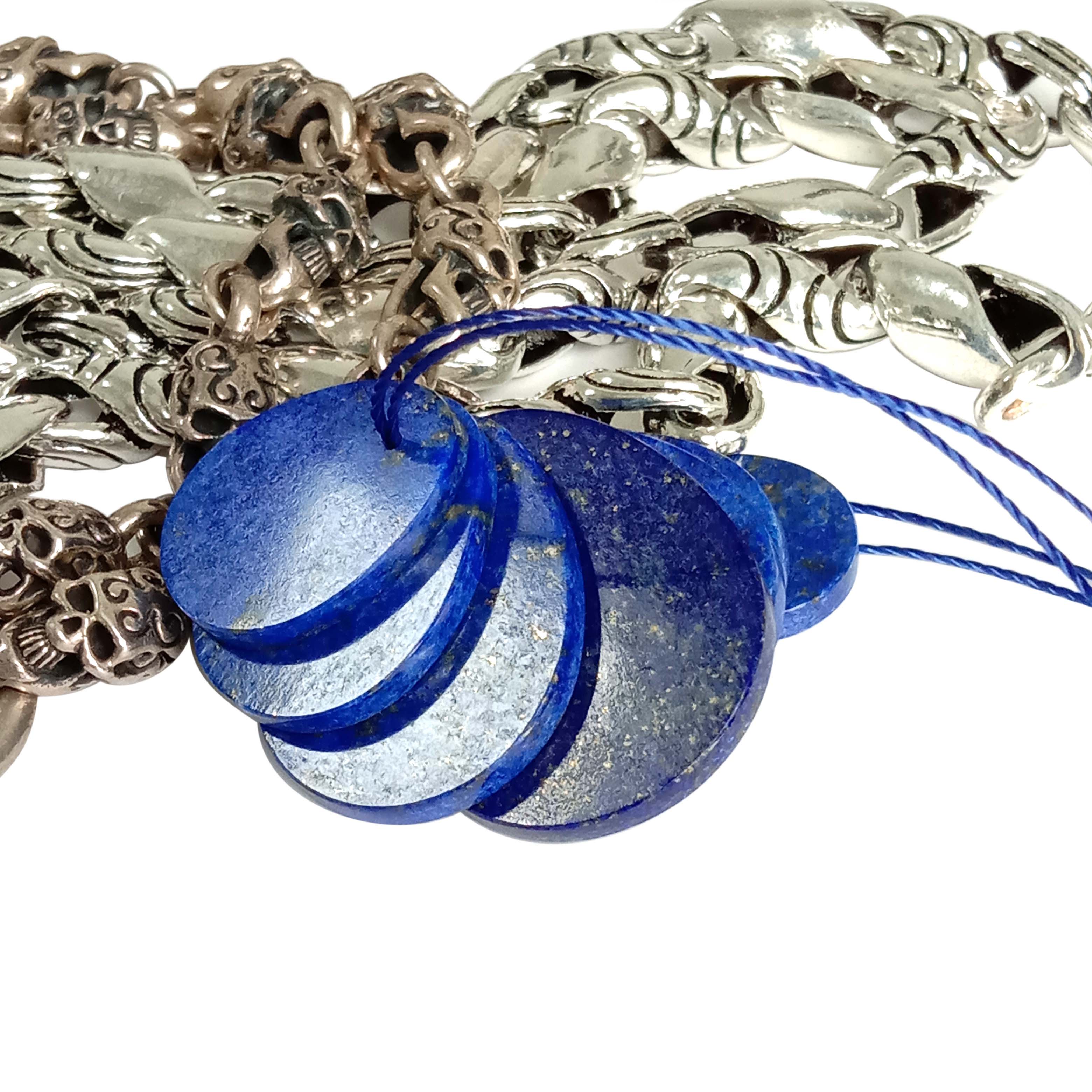 Lapis Lazuli Mix Cab Beads Natural Gemstone Face Drill Beads Set 14