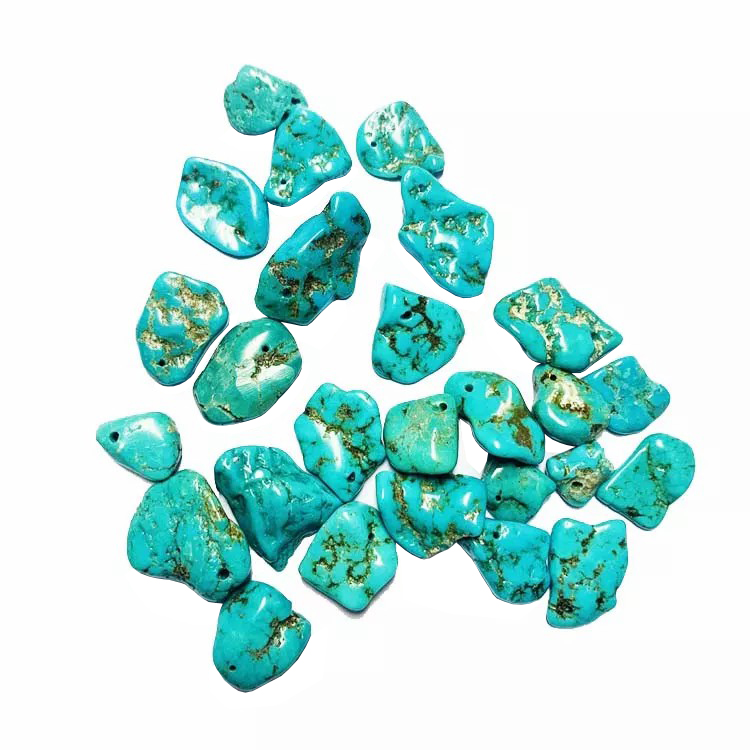 보석 만들기를 위한 천연 청록색 덩어리 원석 비즈 3-20mm 18