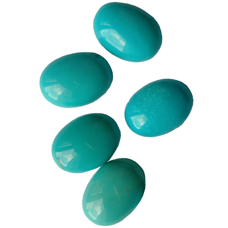 स्लीपिंग ब्यूटी पिरोजा गोल बॉल कॅबोचॉन - अर्ध मौल्यवान रत्न -निळा-हिरवा पिरोजा साधा बॉल गोल मणी 15