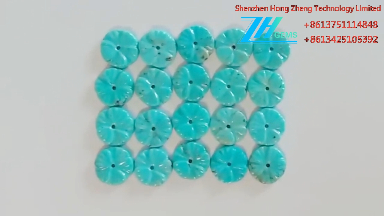 Natierlech türkis Blummen Carving Beads Blummenform 9
