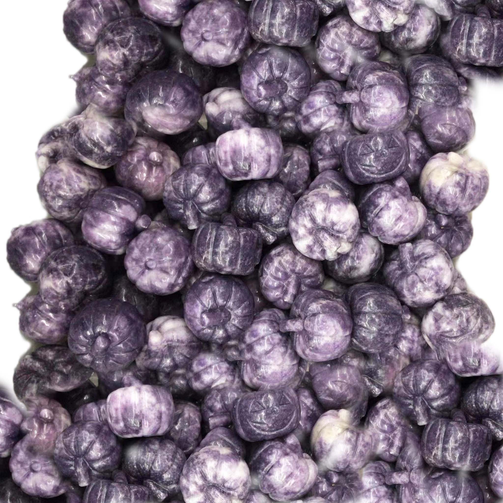 Natural agate purple Color pumpkin Shape  Gemstone Carved Natural gemstone 14