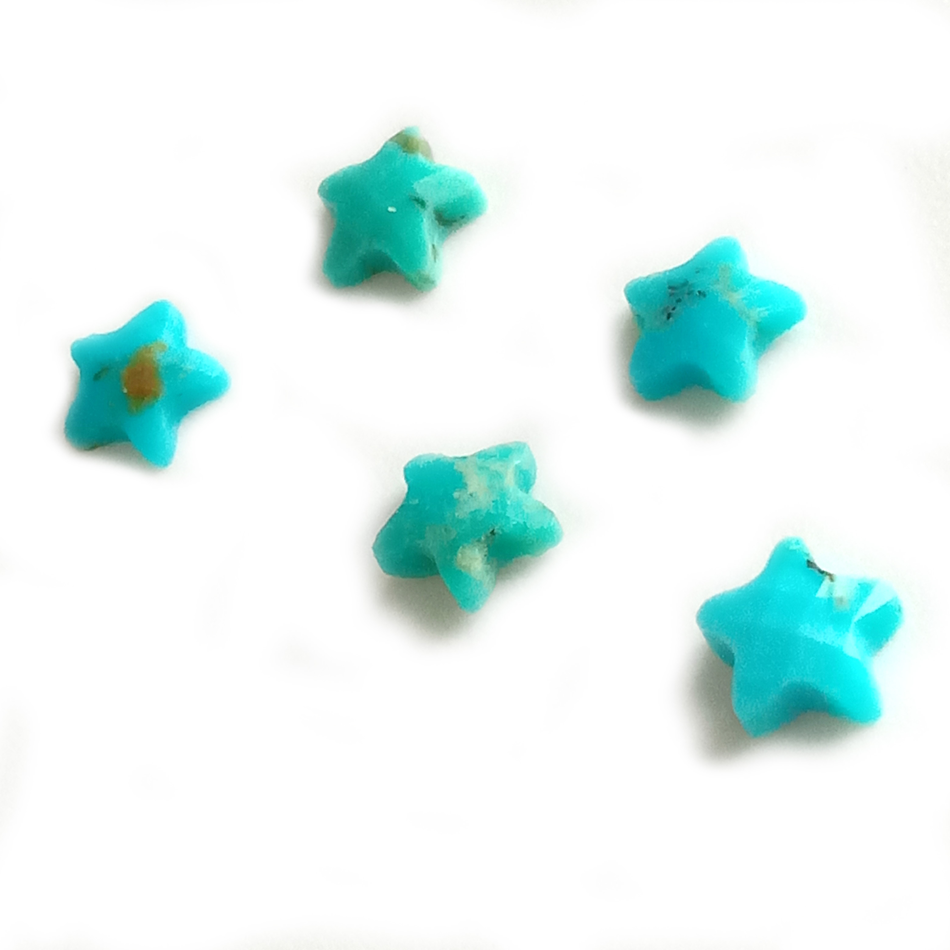 Lejoe la Mahakoe la Sebopeho sa Turquoise Star Briolette Blue Faceted Gemstone 15
