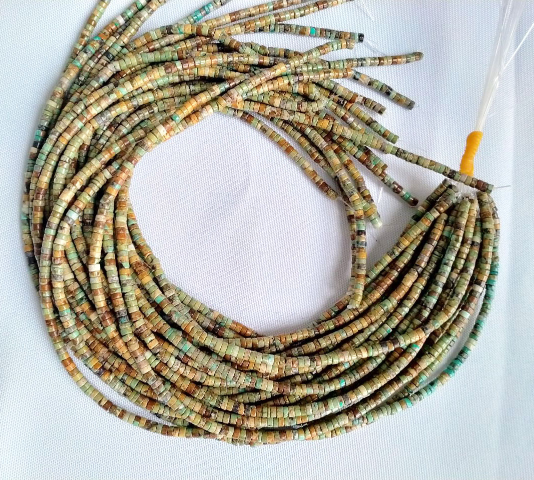Turquoise Heishi Beads Gemstone Kuul Turquoise Qurxinta Qurxinta Qurxinta Samaynta Qalabka 3x4mm 16 inch 18