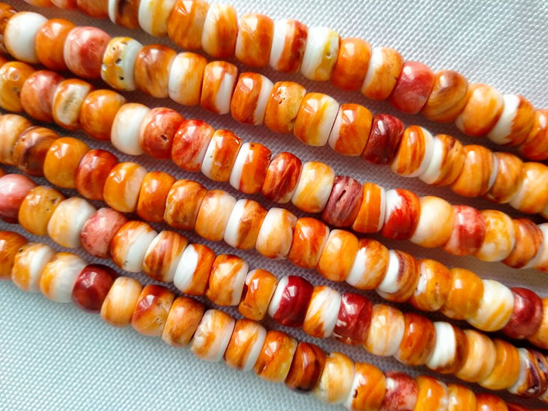 AAA Natural spiny oyster shell bead shape bead ពណ៌ទឹកក្រូចក្រហមធម្មជាតិស្រស់ស្អាតពណ៌ spiny oyster shell bead ដែលមានគុណភាពខ្ពស់ 14