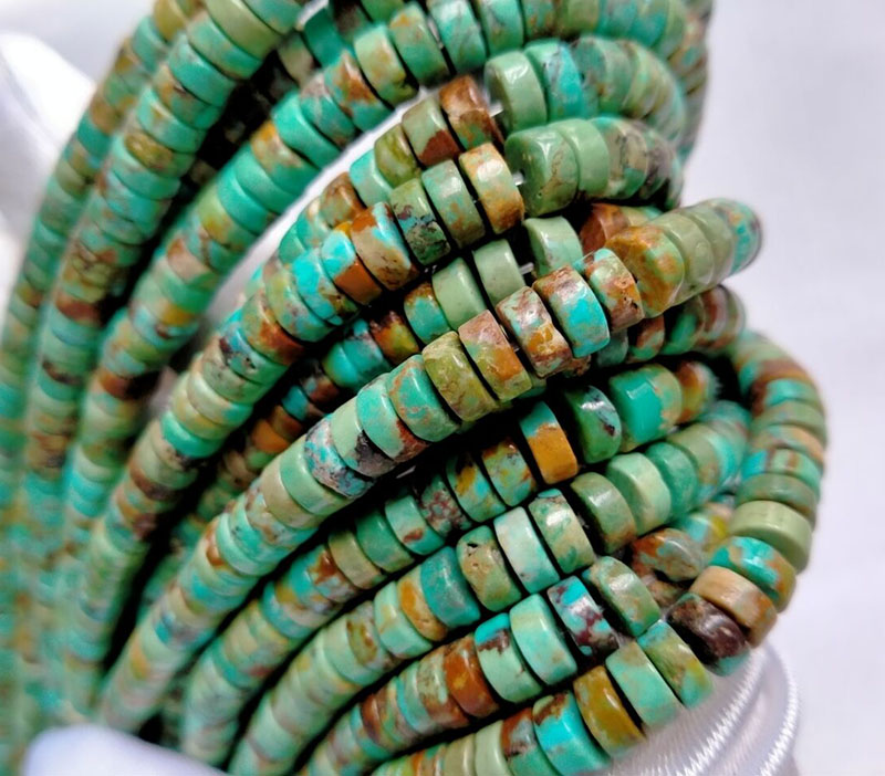AAA 100% alle natuurlijke Turquoise Heishi Rondelle vorm echte natuurlijke Multi Color Turquoise edelstenen 16 inch strand 18
