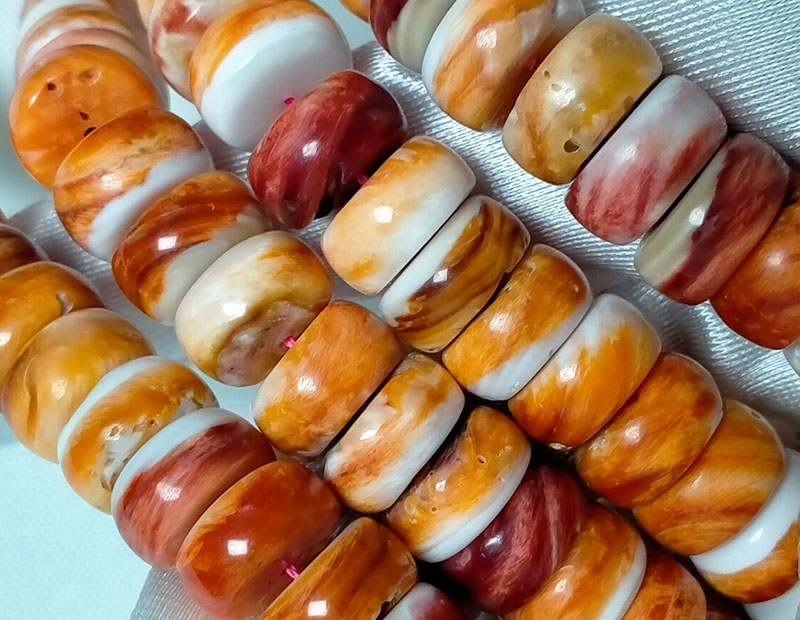 Shanga za Spiny Oyster Shell 12mm Ukubwa AAA Ubora Asili wa Rangi ya Chungwa ya Spiny Oyster 15