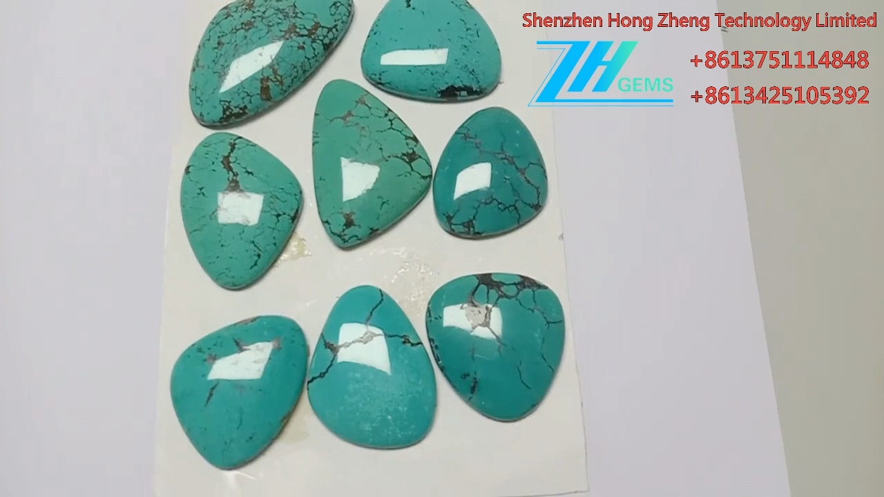 فیروزي قیمتي ډبرو کابوچون طبیعي عمده پلور 9