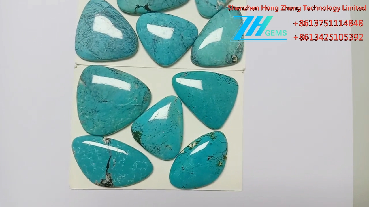 د فیشن کیفیت طبیعي هوبي فیروزي کابوچون زیورات 9