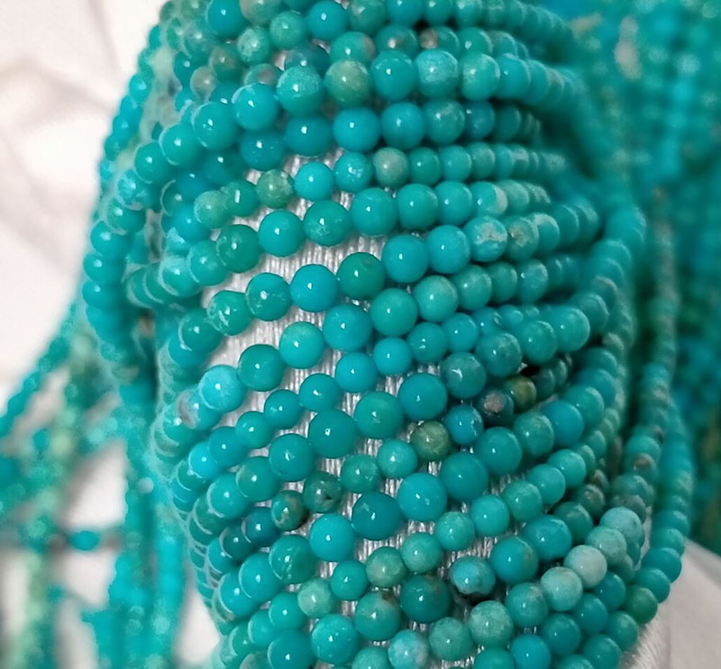 2mm Turquoise Gemstone Blue Round Loose Beads 16 inch Full Strand 18