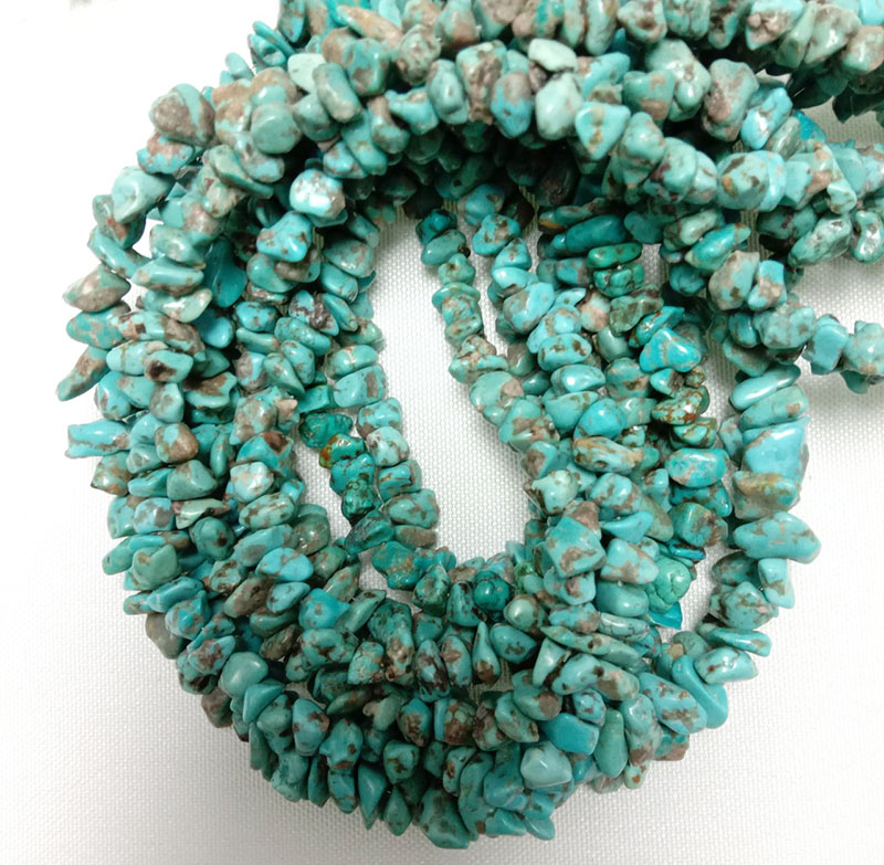 Zemljane tirkizne perle tirkizne perle tirkizne perle od prirodnog kamena perle u obliku čipsa Veličina mješavine 18
