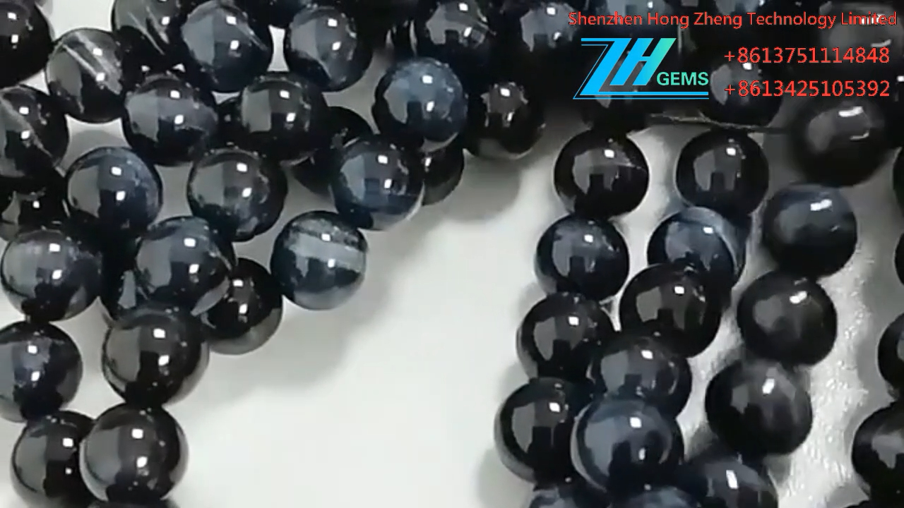 د عمده پلور اصلي طبیعي رینبو Obsidian تور رنګین 8