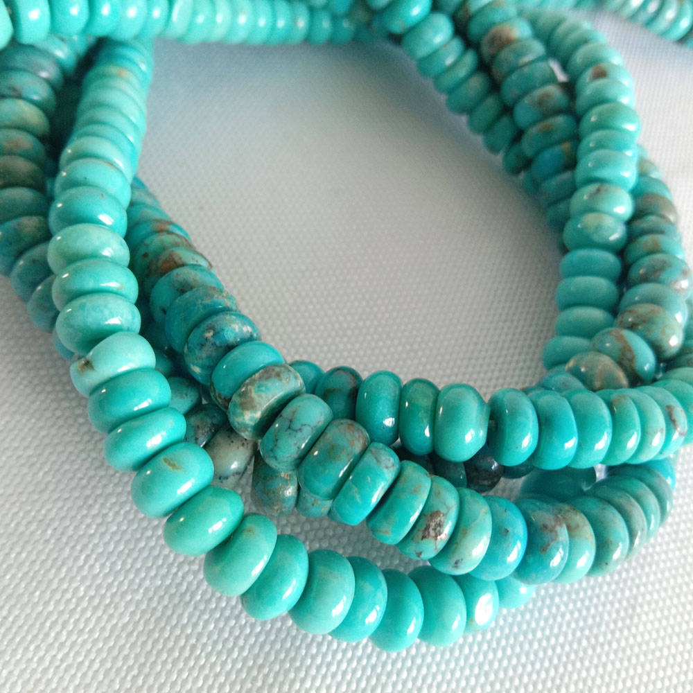 Natural Blue Turquoise Rondelle Energy Healing Gemstone Loose Beads for Necklace Jewelry Makin Design AAA Quality 6mm 19
