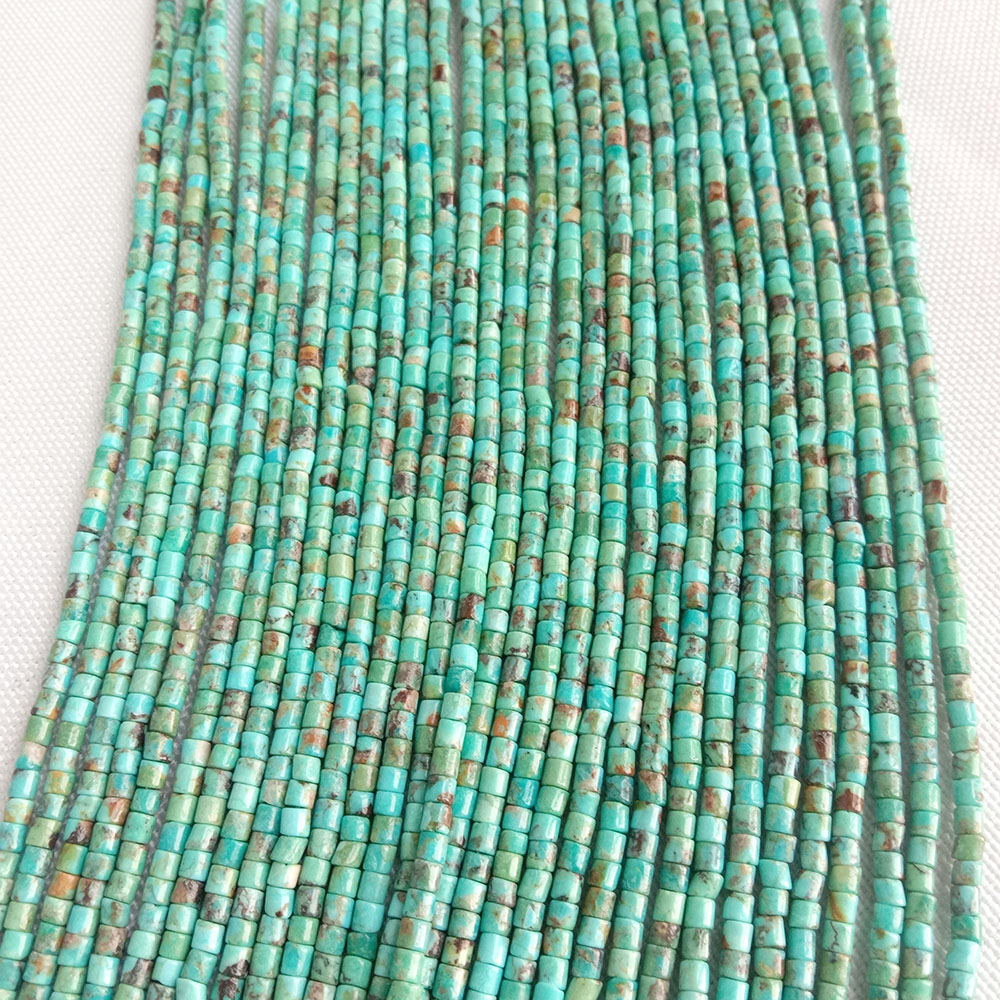 AAA 100% All Natural Turquoise Heishi Rondelle Shape Genuine Natural Multi Color Turquoise Gemstones 16 Inches Strand 17