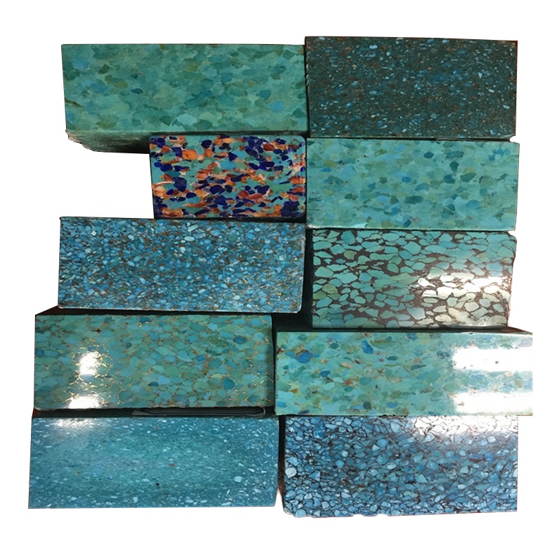 Naturally smaller pieces compressed turquoise rough blocks 1