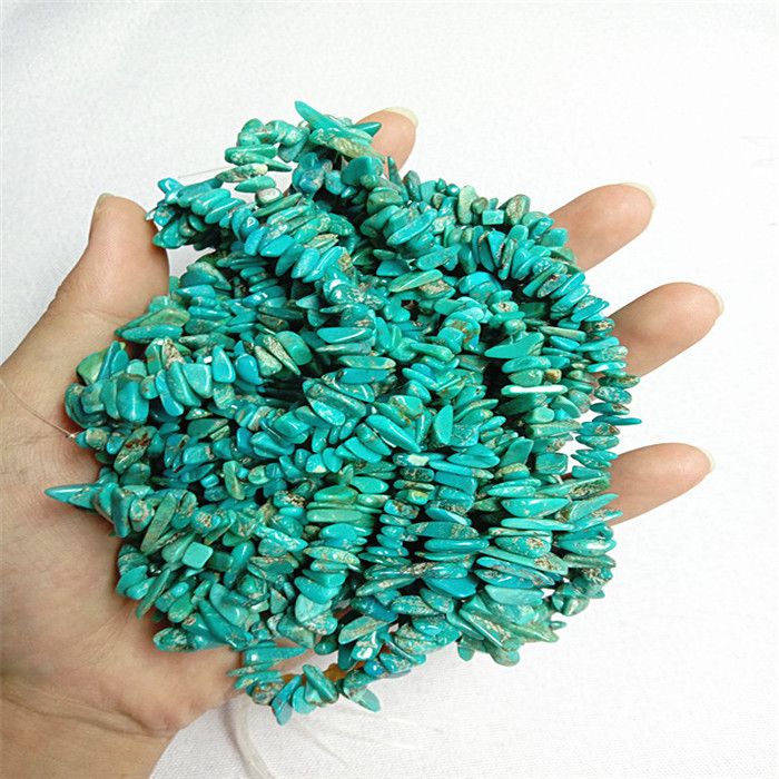Pirus Alami Chips bentukna manik Blue jeung Batu permata Halus 12
