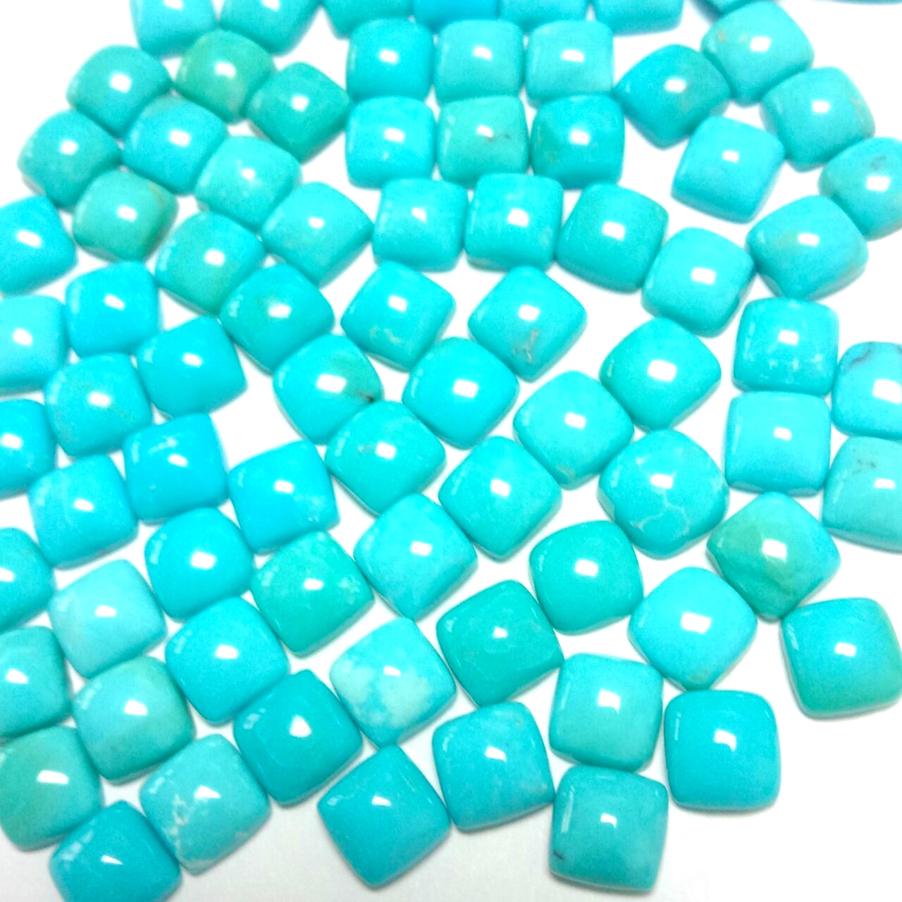 Arizona Turquoise Smooth Flat Back Square Cabochon Loose Gemstone Smooth Square Gemstone Cabochon For Jewelry Making 5mm 15