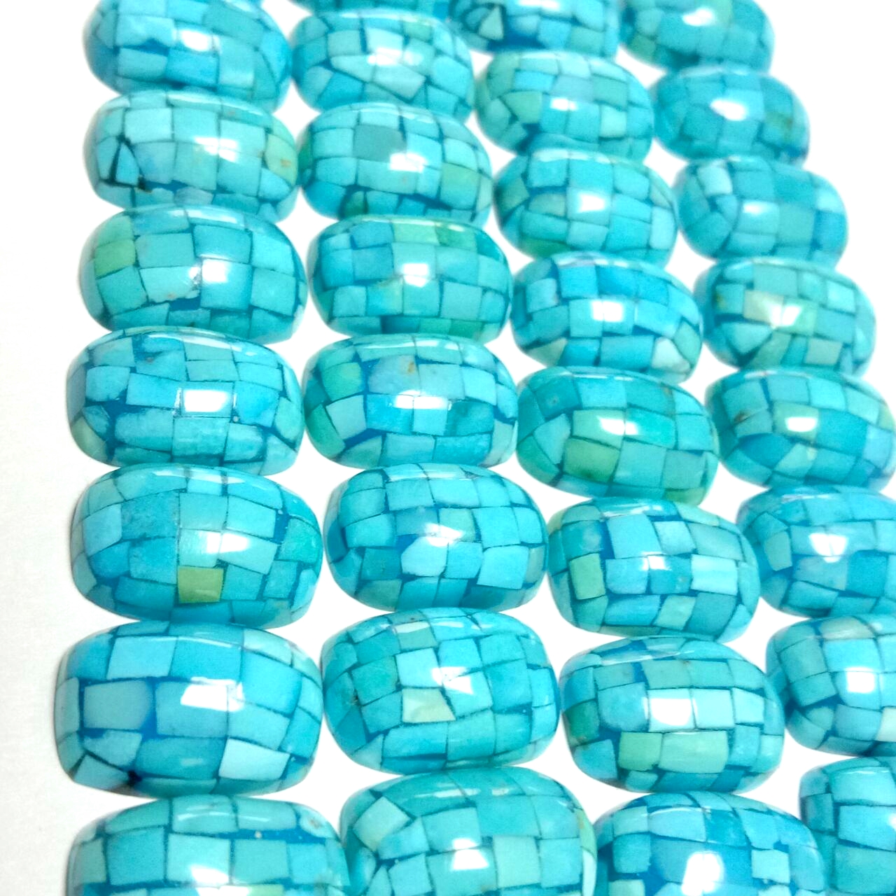 Turkis Cab Oval 8x12mm Mosaikk Desember Birthstone Tyrkisk stein Persisk blå Farge Cab 15