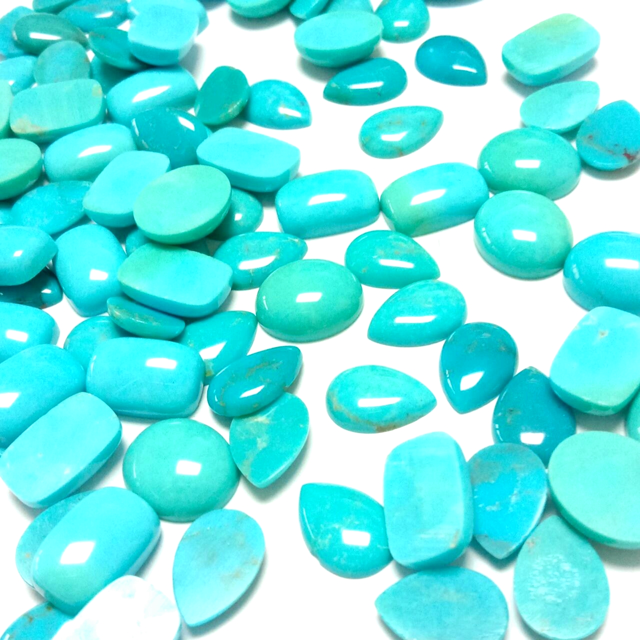 Бирюзовый кабошон Круглая груша натуральный камень плоская задняя часть 15