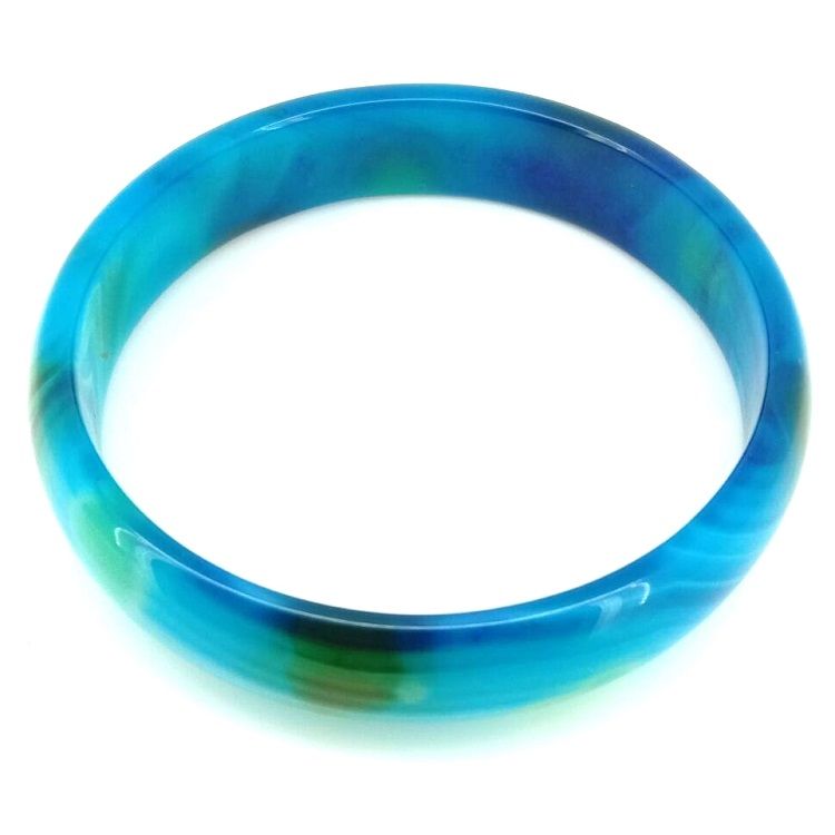 Naturlig blå agat ädelsten armring gåva 53-63mm 8