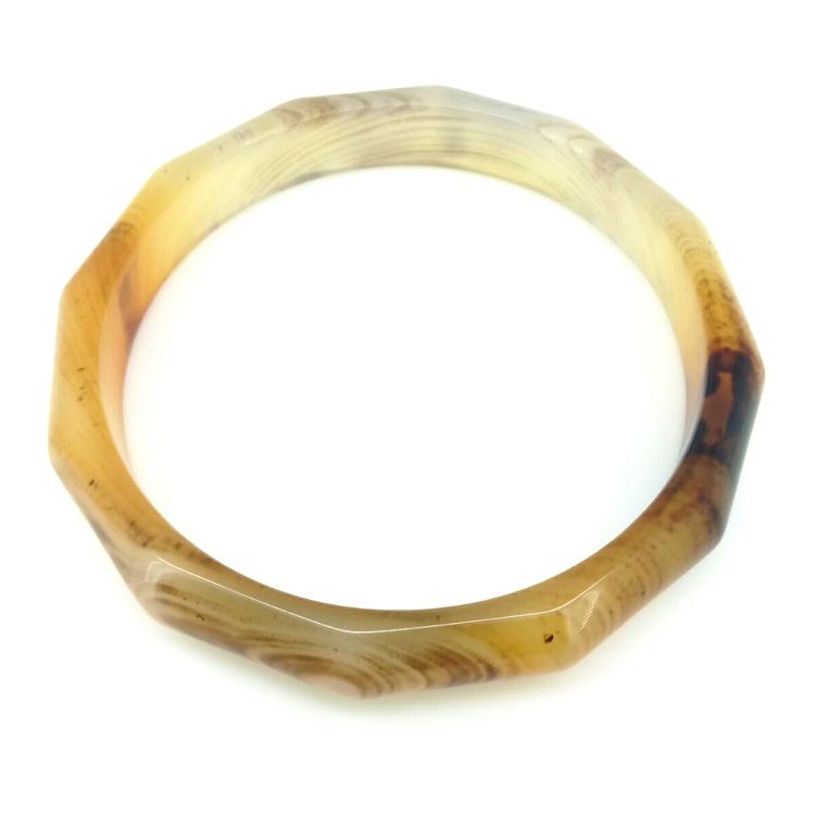 ナチュラルブラウンアゲートジェムストーンバングル彼女への最高の贈り物53-63mm 8