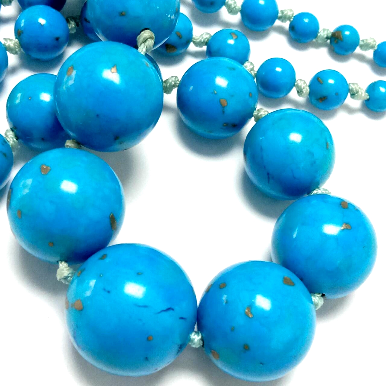 Large Blue compress turquoise stone round ball hlephileng Lifaha 18