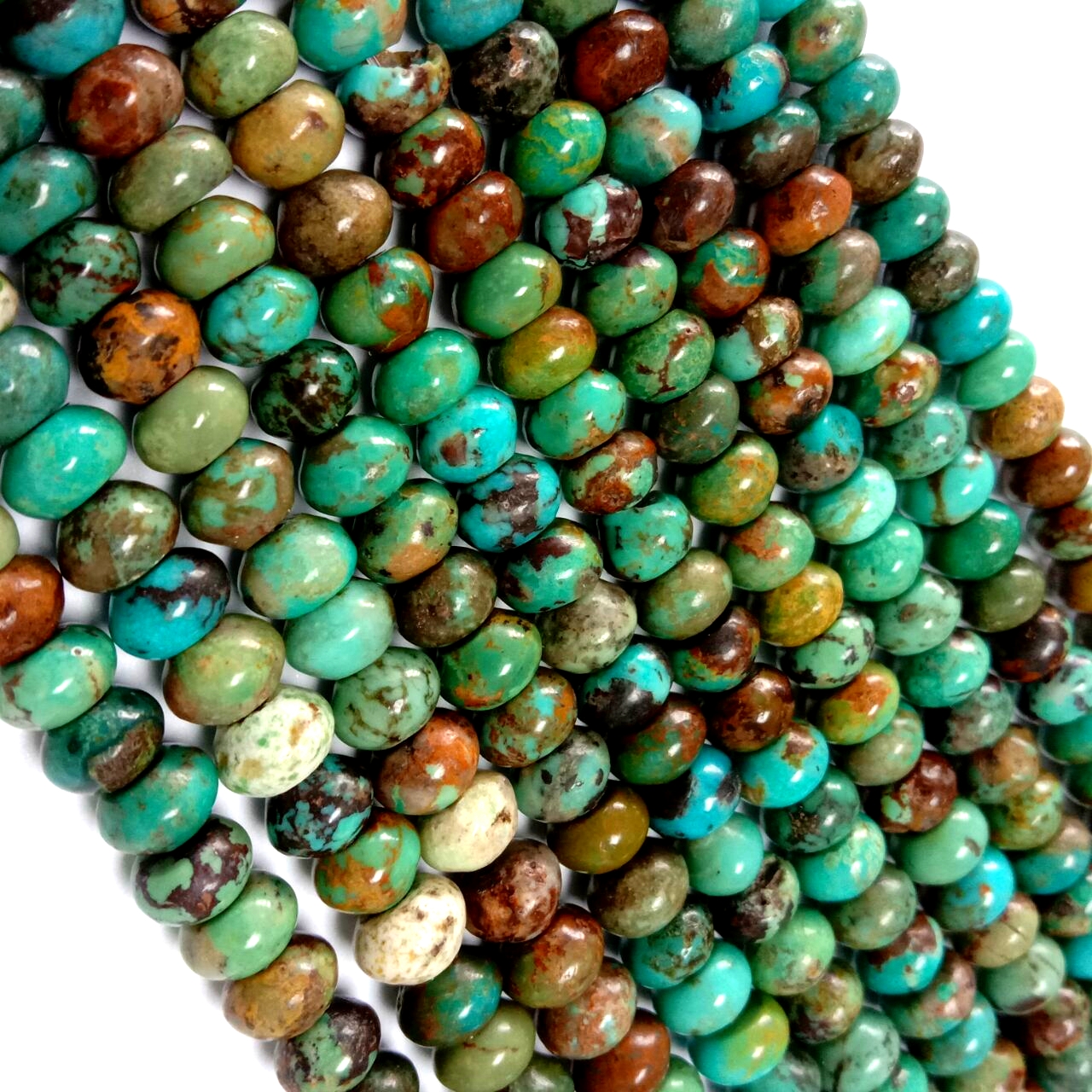Kingman Turkis 4x6 mm Rondell perle Arizona turkis Blå Grønn Southwestern DIY Smykker Beading 18