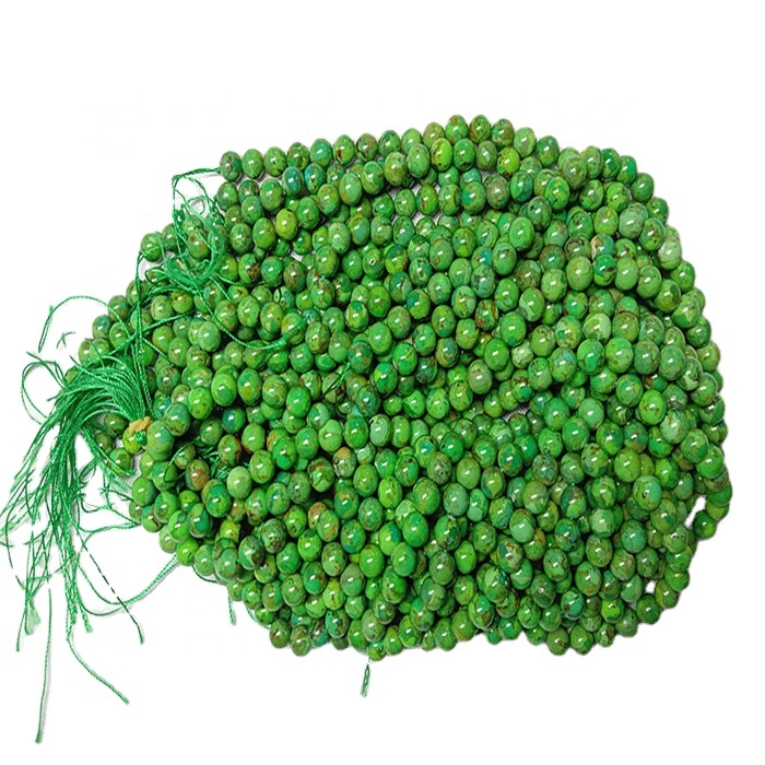 طبیعی فیروزی ګردی موتی شفایی انرژی د قیمتی ډبرو لوز 12