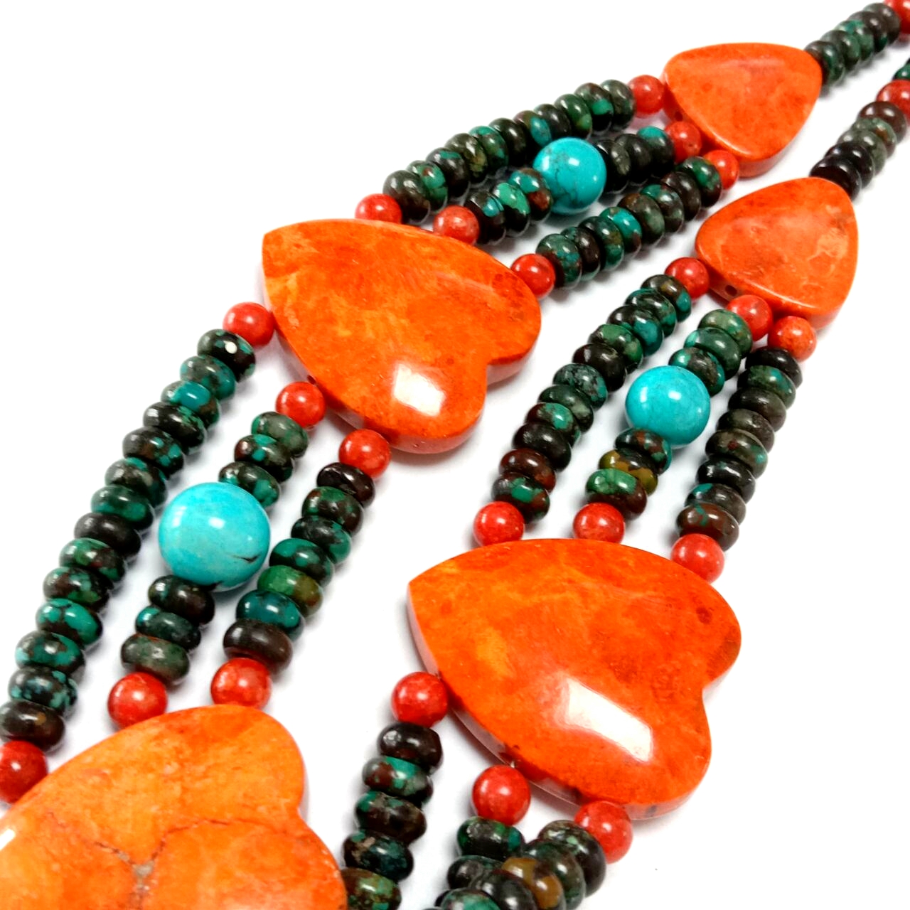 Sefaha sa turquoise le coral sefaha se seholo sa chunky sefaha se mebala-bala Nepal bib necklace tribal boho hippie beach ethnic 15