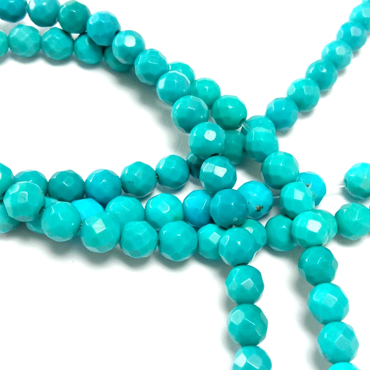 Natural Turquoise Gemstone 5mm Faceted Beads Arizona Multi Turquoise Semi Precious Gemstone Rondelle Loose Beads 18