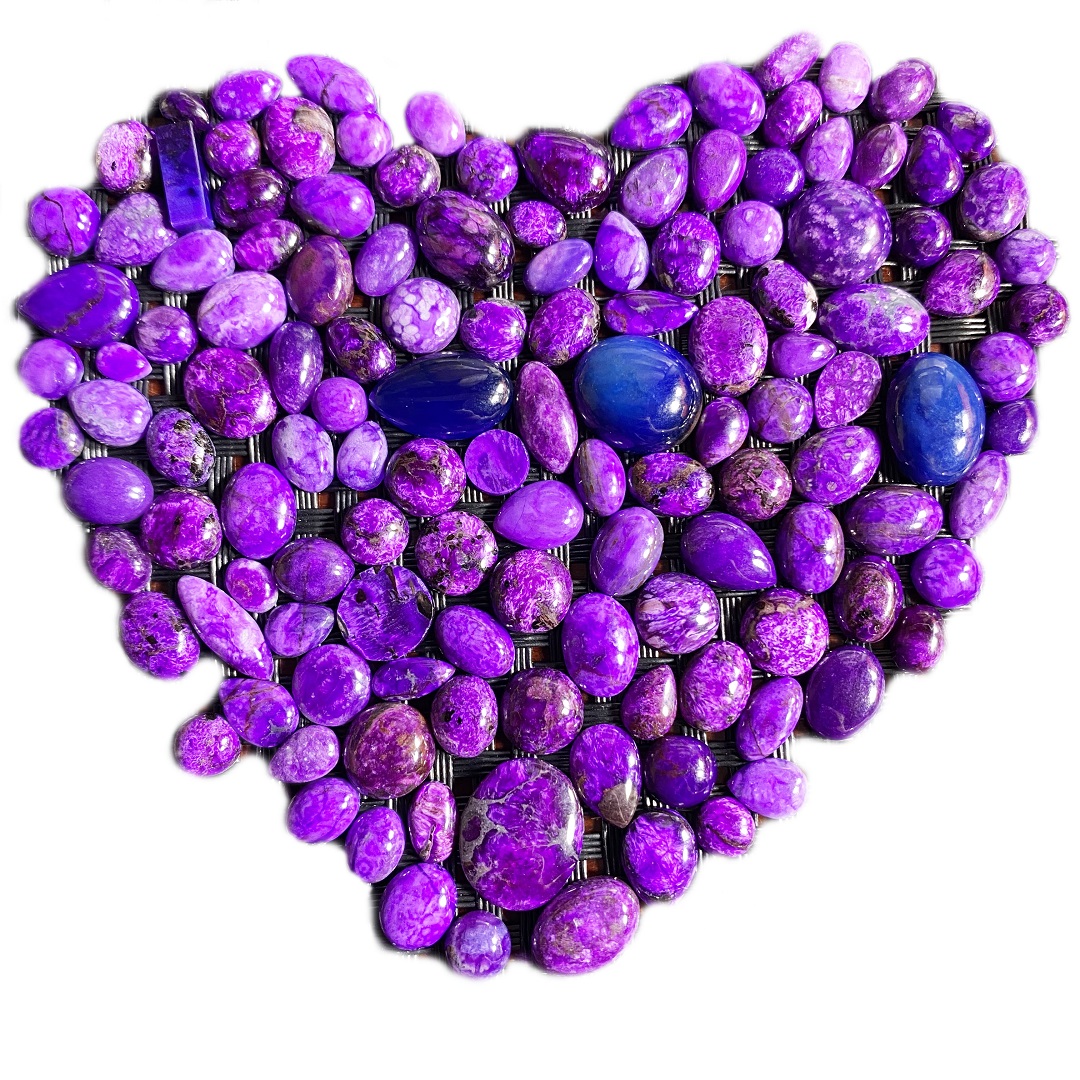 Haqiqiy tabiiy Janubiy Afrika binafsha rangli sugilit Gemstone Cabochon turli shakldagi zargarlik buyumlarini yasash 14
