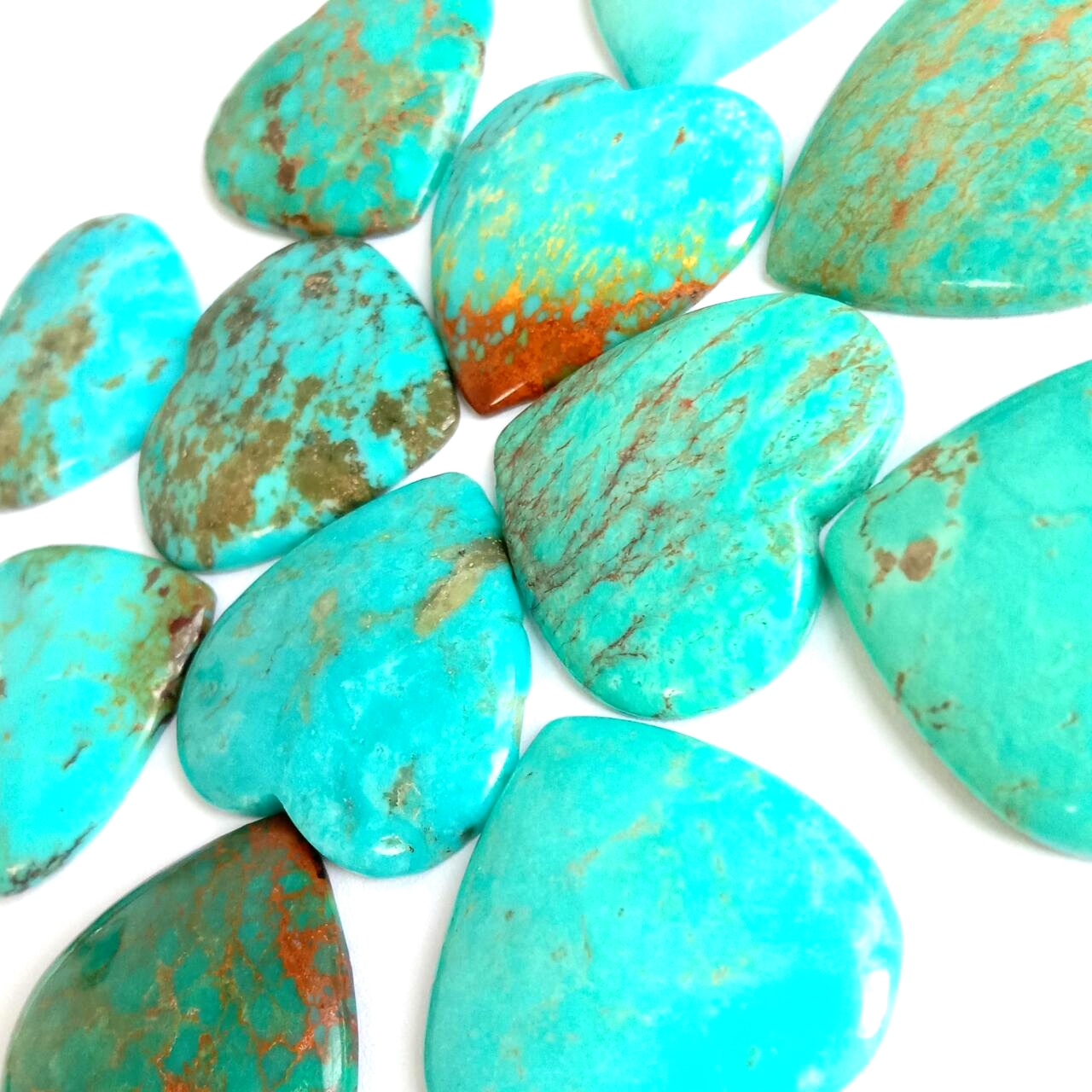 Turquoise 24mm Heart Cabochon stone Mineral Gift Healing Reiki Chakra Jewelry making Crafts Tool Blue stone 15