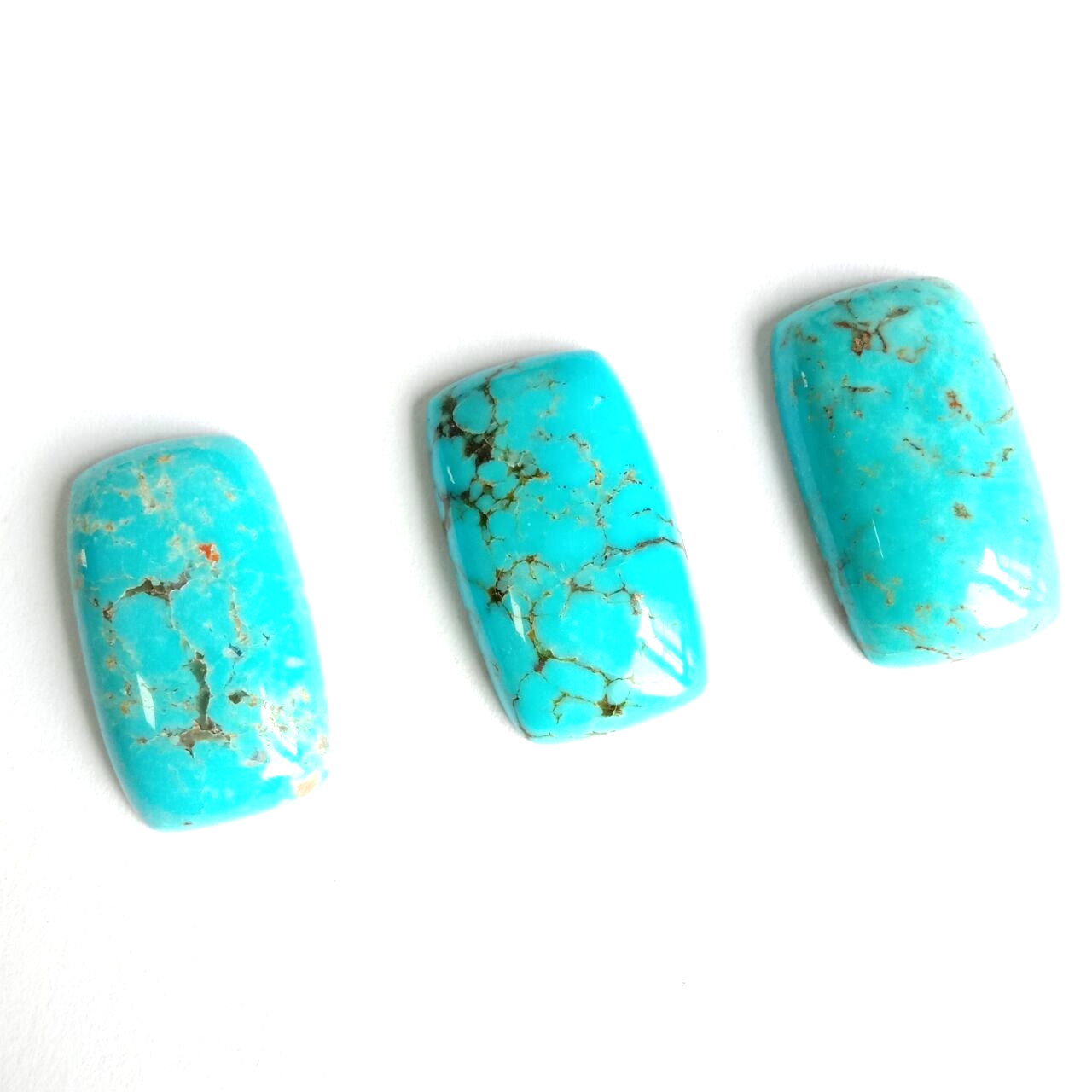 Мохаве голубые медные бирюзовые прямоугольные кабошоны Мохаве драгоценные камни 24x14x6 мм 15