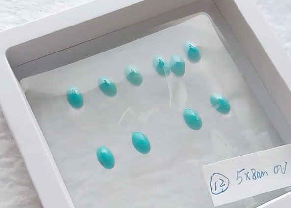 파란색 청록색 보석 타원형 크기 5*8mm 준비 9