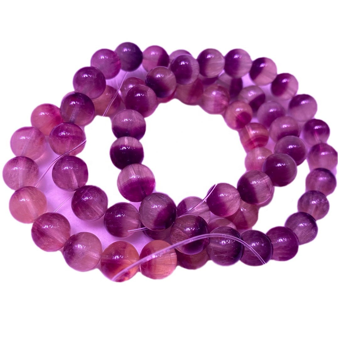 Cuentas de piedras preciosas naturales Piedra principal china fluorita hermosa pulsera Tamaño 6-10 mm 14