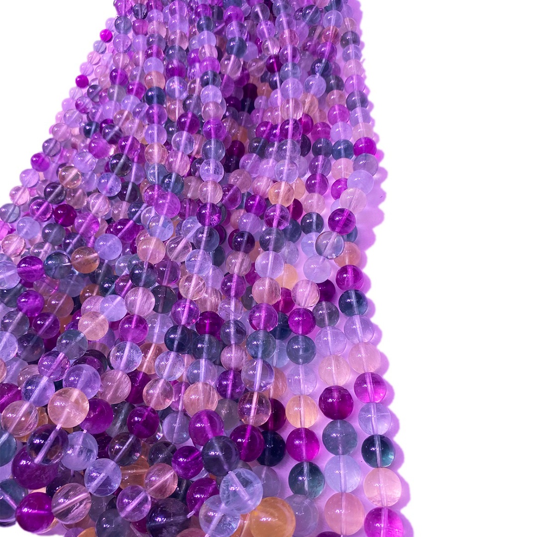 Ushanga wa Asili wa Vito vya fluorite unaotengeneza Ukubwa wa Mkufu wa 6-10mm kwa mikono 14