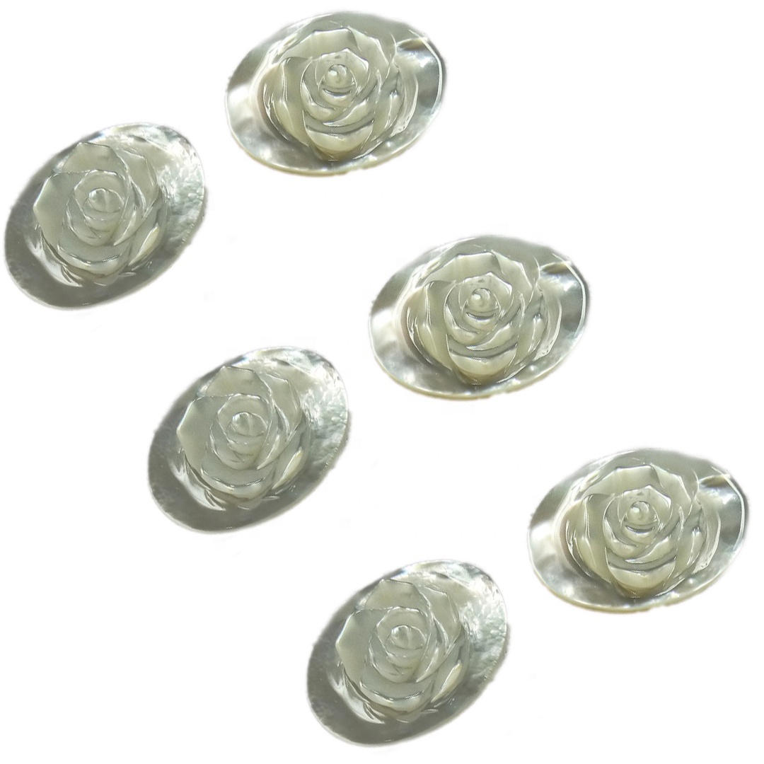 Natural China palesa e tšoeu sebopeho mop lehakoe boholo bo 20 * 15mm mabenyane a entsoeng ka matsoho 14