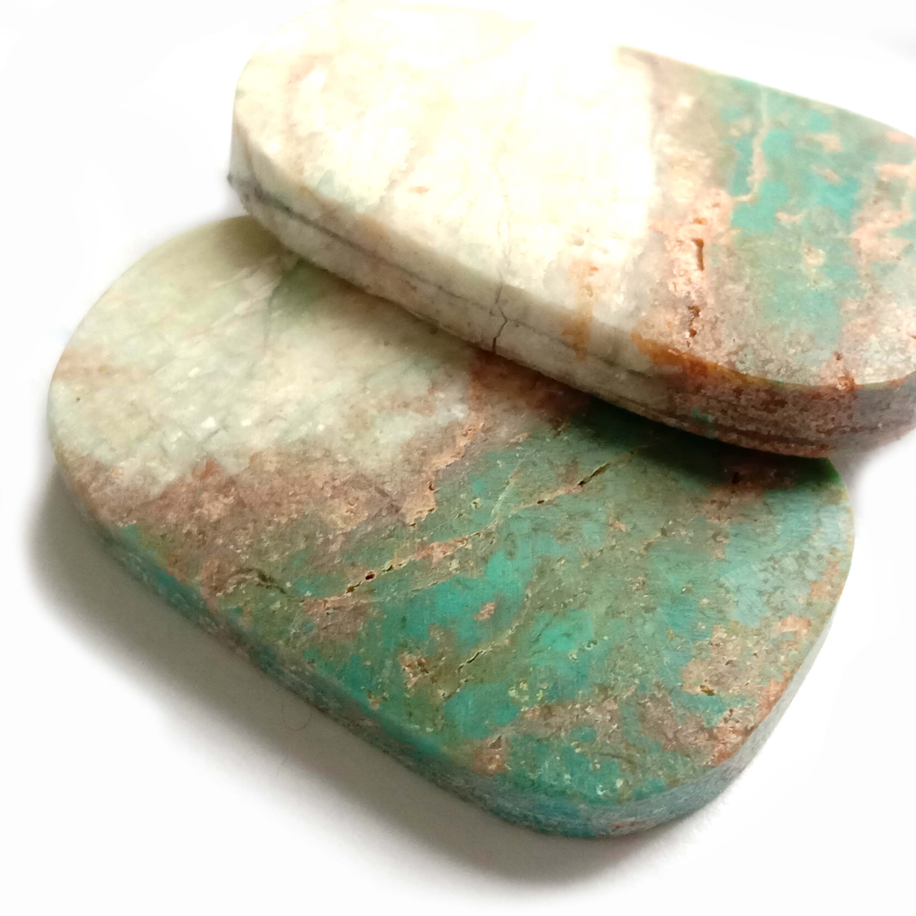 E ntle ea Tlhaho ea Turquoise Pair Cabochon Rectangle 28x17mm 15