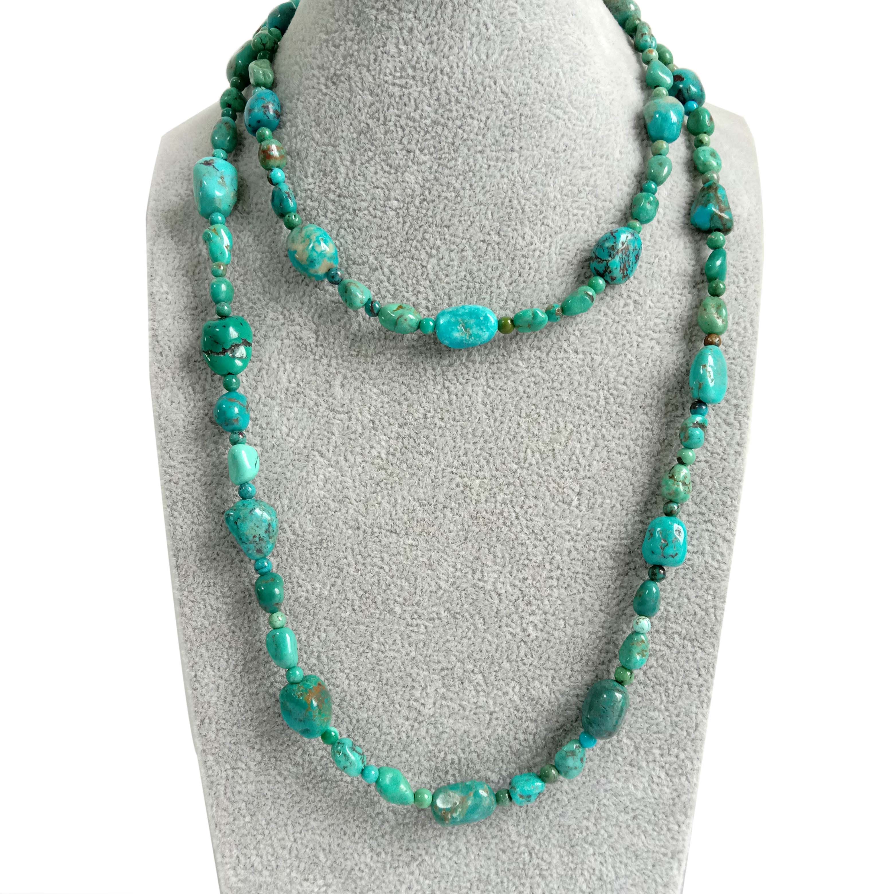 ខ្សែក Turquoise ពិតប្រាកដប្រវែង 18 អ៊ីញ 14
