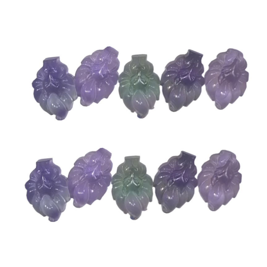 Precious Gemstones  leaf shape fluorite beads gemstone jewelry making customized 14