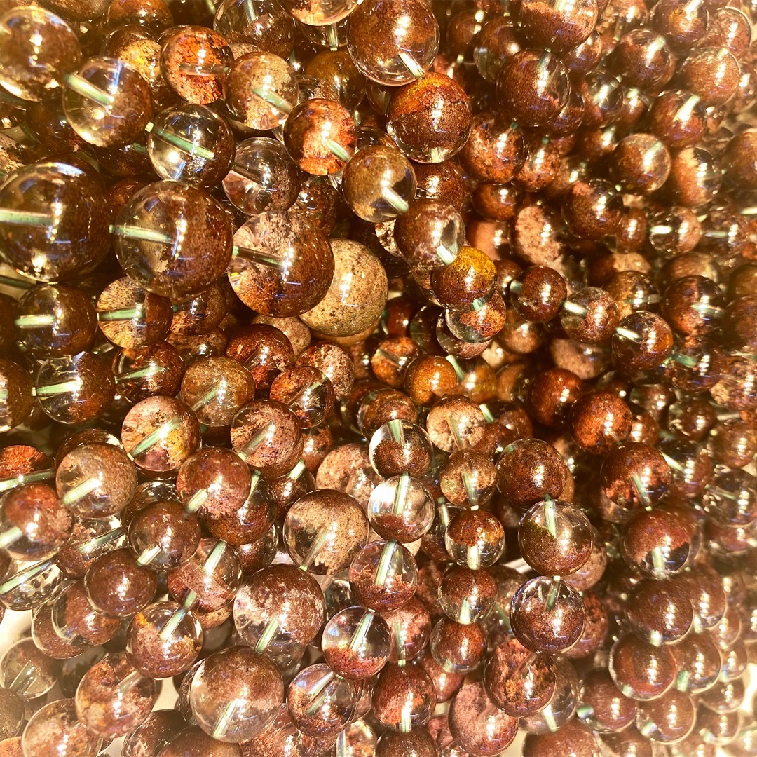 Brazil ghost phantom quartz gemstone jewelry round beads size 6-8mm handmadecraft 14