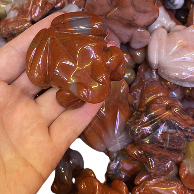 Kristalni kip žabe ručno izrezbareni figurica od dragog kamena ukras za dom Mini žaba skulptura Reiki iscjeljujući kamen Kristalni dar W 14