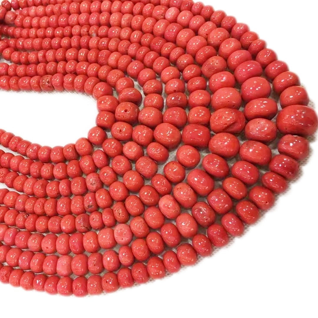 Italy red coral round lifaha lehakoe mabenyane a tlhaho mabenyane mmala raceme hot ho rekisa wholesale real naturally 14