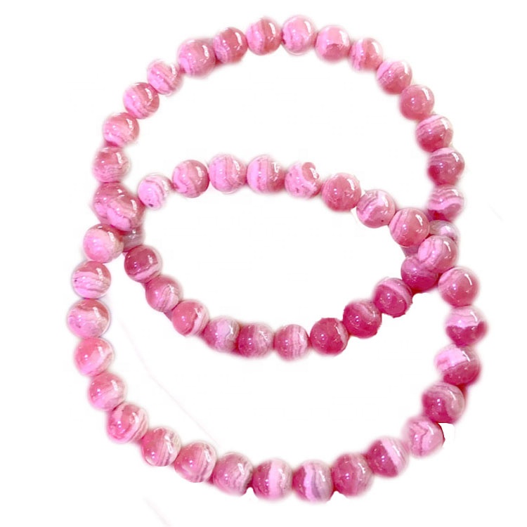 Halitta Rhodochrosite Grade Gasawar beads Zagaye sako-sako da beads na halitta gemstone sako-sako da wholesale Gemstone zagaye dutsen ado 14