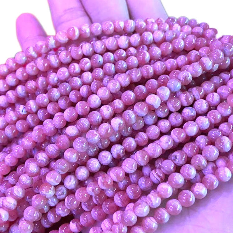 Naturaj Gemoj Rondaj Bidoj 6mm 8mm 10mm Natura Rodokrosito Rondaj 16mm Bidoj 14